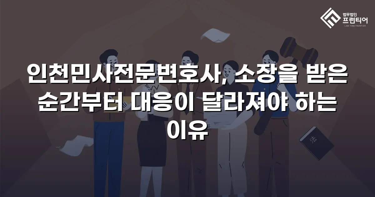 인천민사전문변호사, 소장을 받은 순간부터 대응이 달라져야 하는 이유