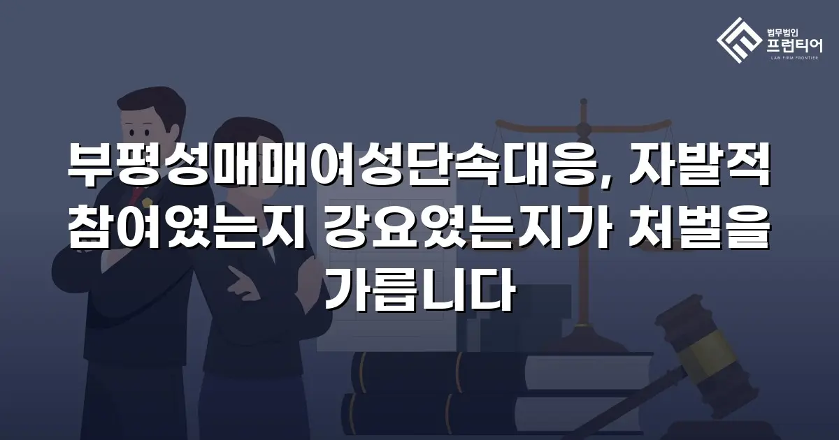 부평성매매여성단속대응, 자발적 참여였는지 강요였는지가 처벌을 가릅니다
