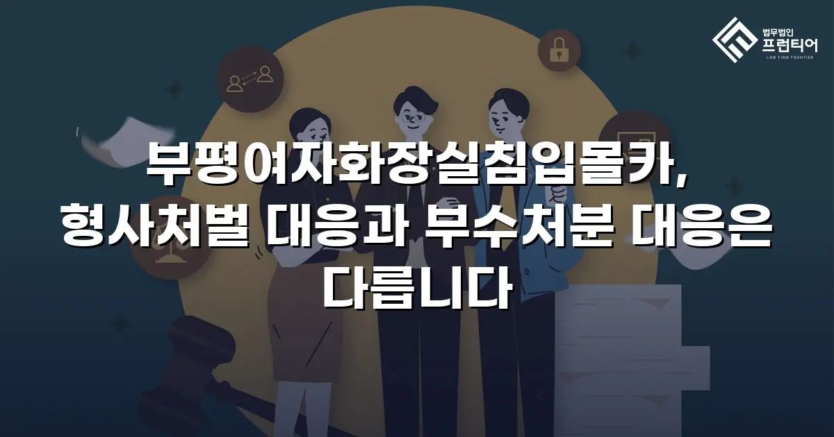 부평여자화장실침입몰카, 형사처벌 대응과 부수처분 대응은 다릅니다