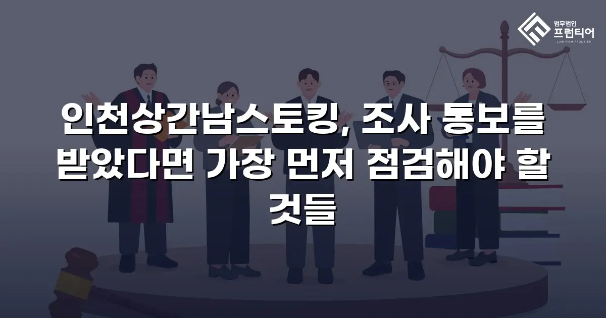 인천상간남스토킹, 조사 통보를 받았다면 가장 먼저 점검해야 할 것들