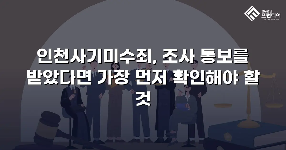 인천사기미수죄, 조사 통보를 받았다면 가장 먼저 확인해야 할 것
