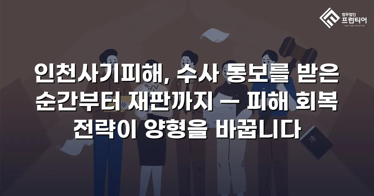 인천사기피해, 수사 통보를 받은 순간부터 재판까지 — 피해 회복 전략이 양형을 바꿉니다