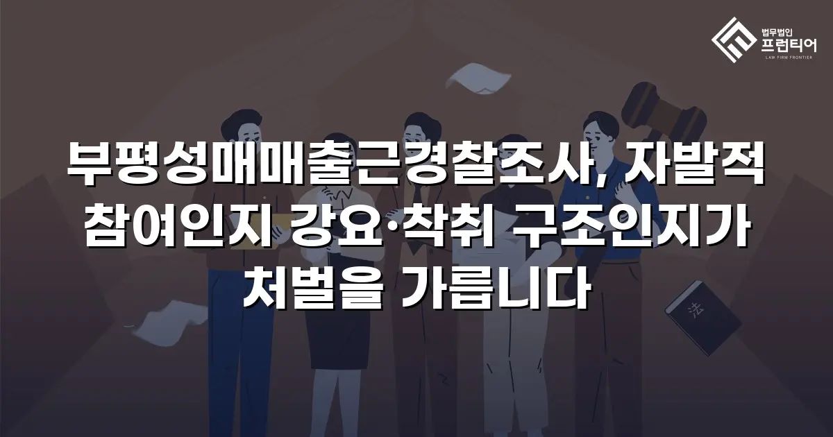부평성매매출근경찰조사, 자발적 참여인지 강요·착취 구조인지가 처벌을 가릅니다