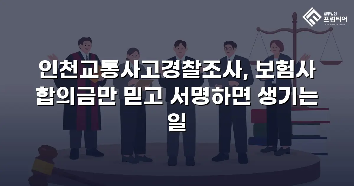 인천교통사고경찰조사, 보험사 합의금만 믿고 서명하면 생기는 일