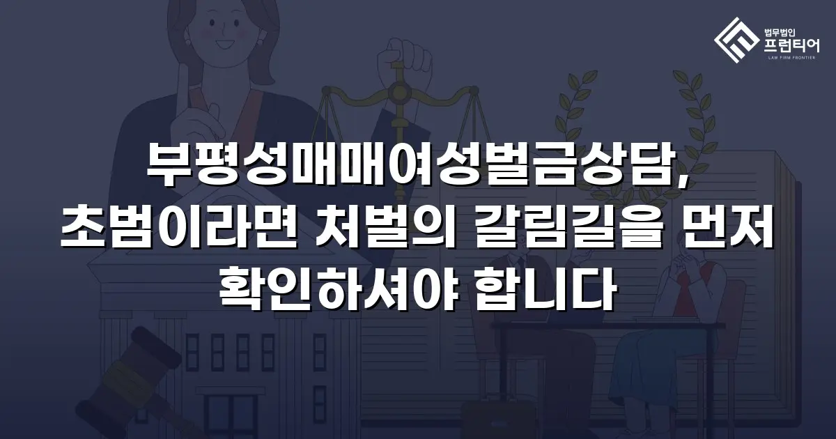 부평성매매여성벌금상담, 초범이라면 처벌의 갈림길을 먼저 확인하셔야 합니다