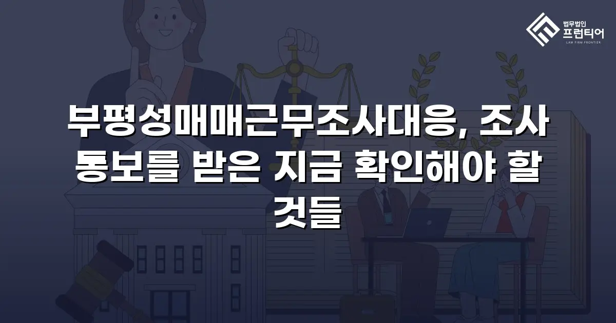 부평성매매근무조사대응, 조사 통보를 받은 지금 확인해야 할 것들