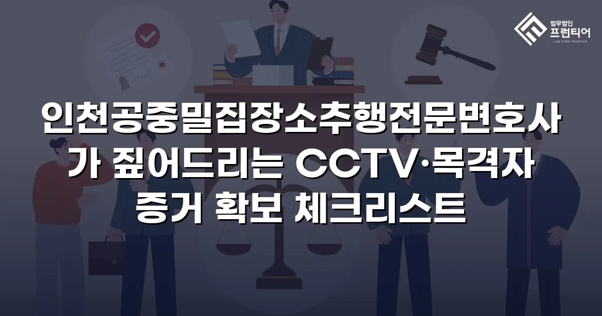 인천공중밀집장소추행전문변호사가 짚어드리는 CCTV·목격자 증거 확보 체크리스트