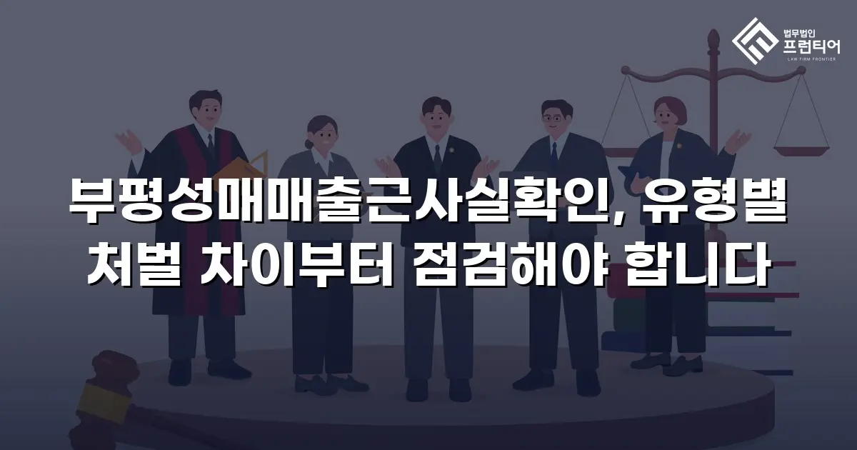 부평성매매출근사실확인, 유형별 처벌 차이부터 점검해야 합니다