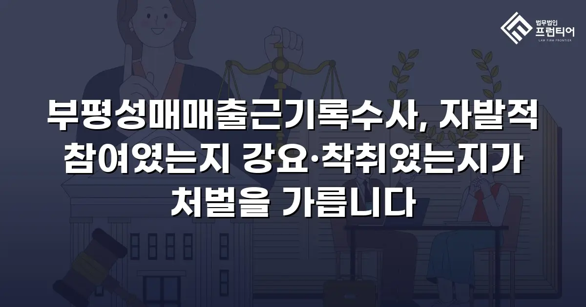 부평성매매출근기록수사, 자발적 참여였는지 강요·착취였는지가 처벌을 가릅니다