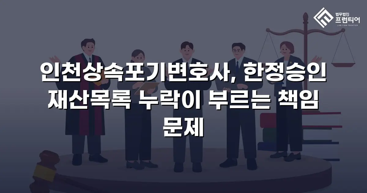 인천상속포기변호사, 한정승인 재산목록 누락이 부르는 책임 문제
