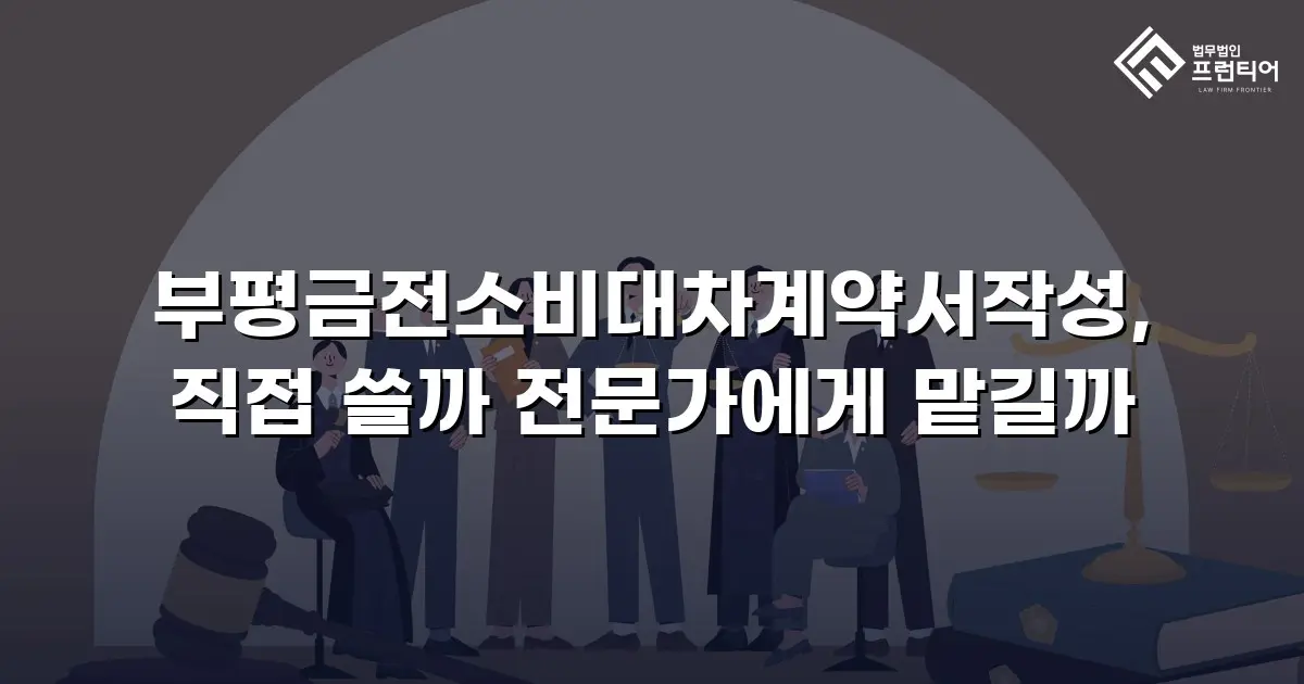 부평금전소비대차계약서작성, 직접 쓸까 전문가에게 맡길까