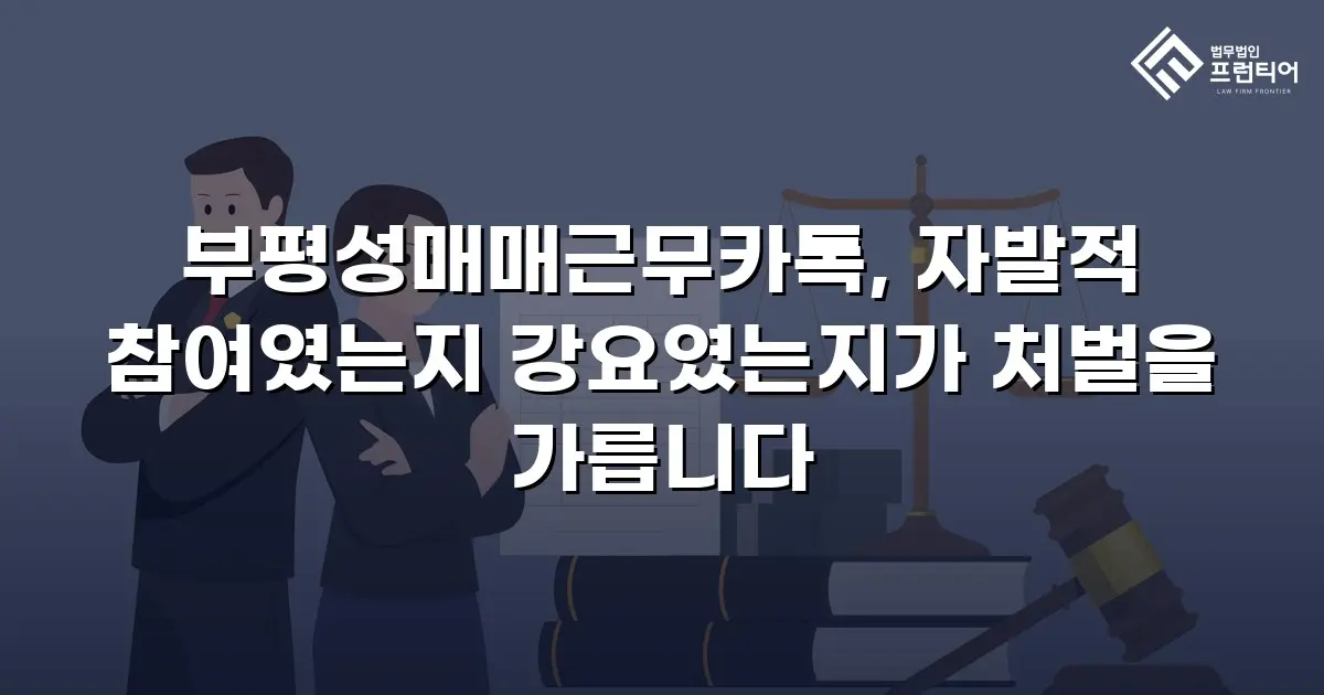 부평성매매근무카톡, 자발적 참여였는지 강요였는지가 처벌을 가릅니다