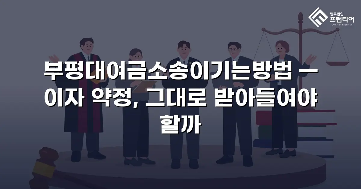 부평대여금소송이기는방법 — 이자 약정, 그대로 받아들여야 할까