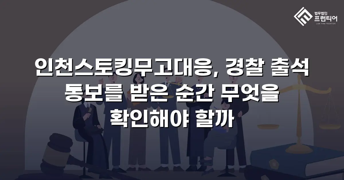 인천스토킹무고대응, 경찰 출석 통보를 받은 순간 무엇을 확인해야 할까