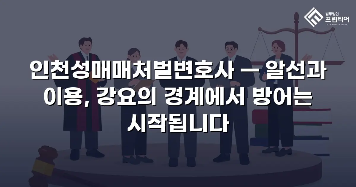 인천성매매처벌변호사 — 알선과 이용, 강요의 경계에서 방어는 시작됩니다