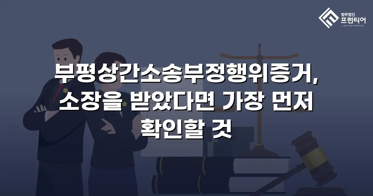부평상간소송부정행위증거, 소장을 받았다면 가장 먼저 확인할 것