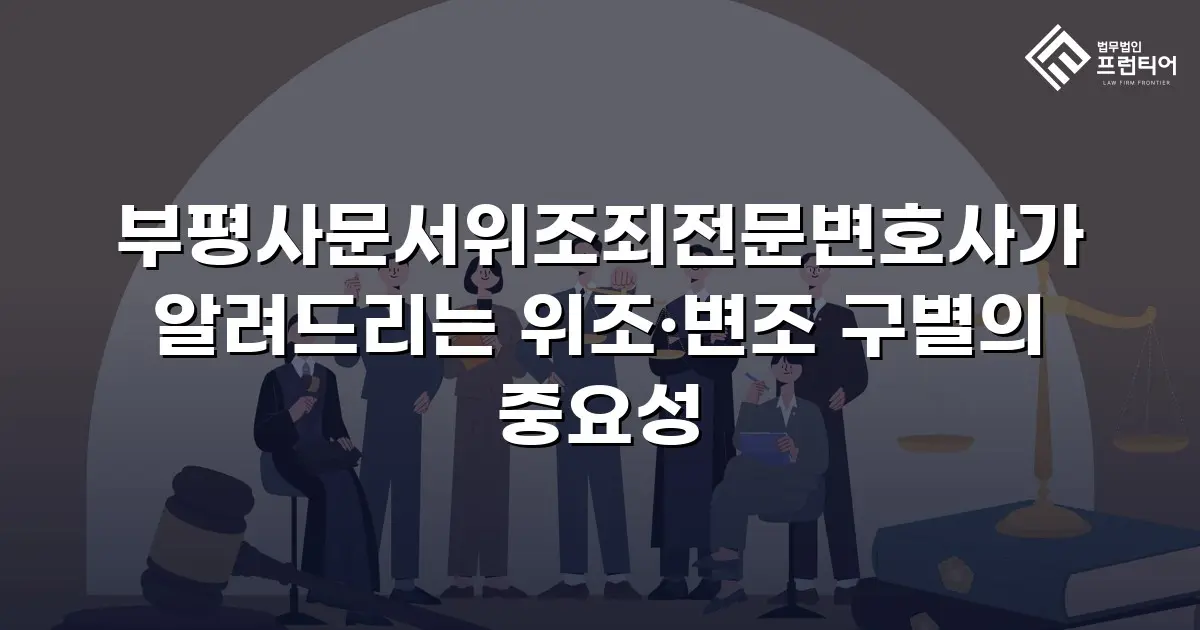 부평사문서위조죄전문변호사가 알려드리는 위조·변조 구별의 중요성