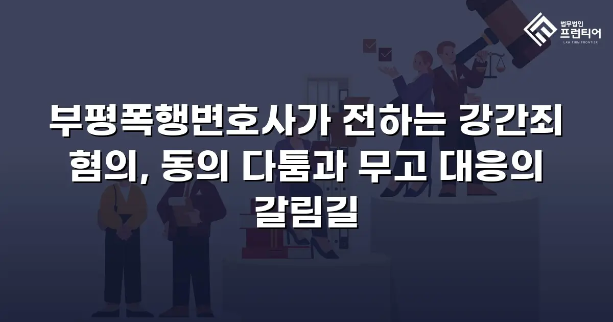부평폭행변호사가 전하는 강간죄 혐의, 동의 다툼과 무고 대응의 갈림길