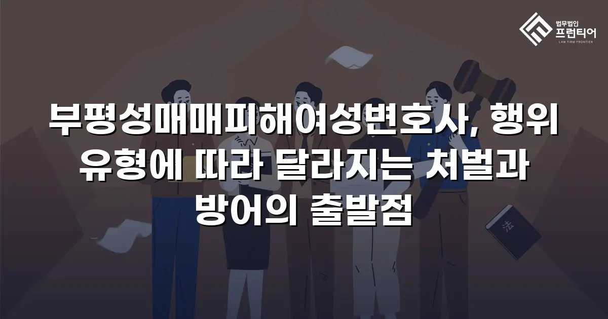 부평성매매피해여성변호사, 행위 유형에 따라 달라지는 처벌과 방어의 출발점