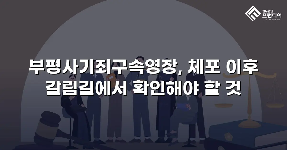 부평사기죄구속영장, 체포 이후 갈림길에서 확인해야 할 것