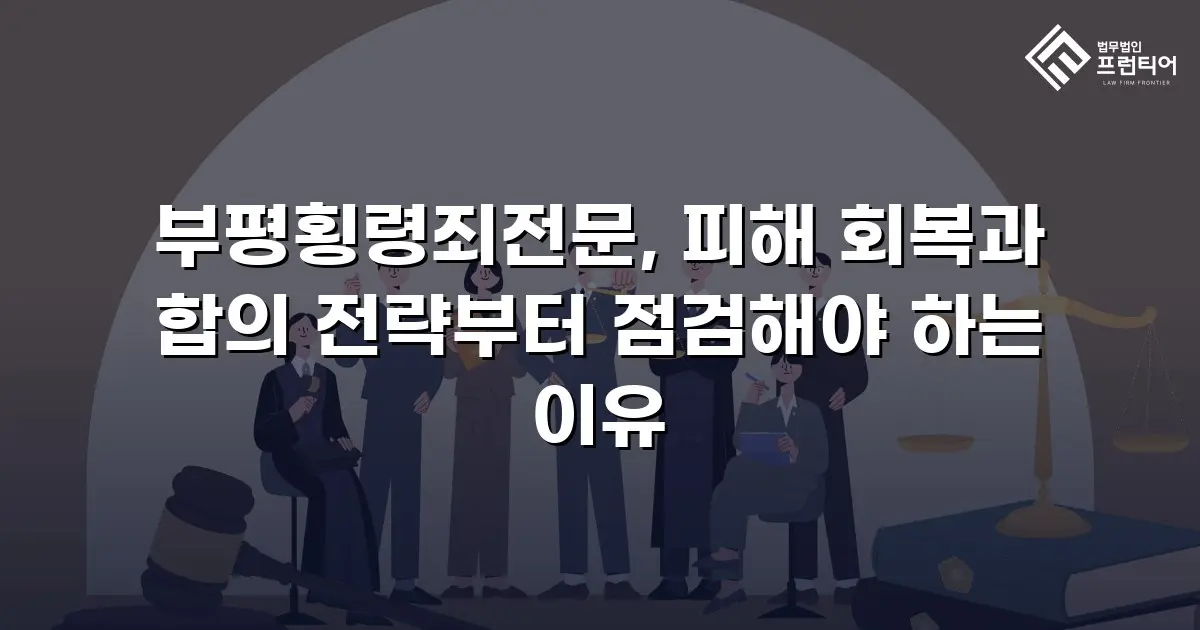 부평횡령죄전문, 피해 회복과 합의 전략부터 점검해야 하는 이유