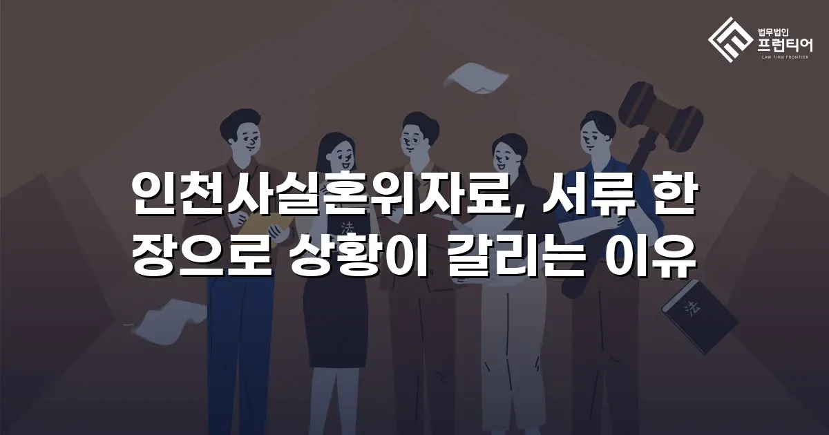인천사실혼위자료, 서류 한 장으로 상황이 갈리는 이유