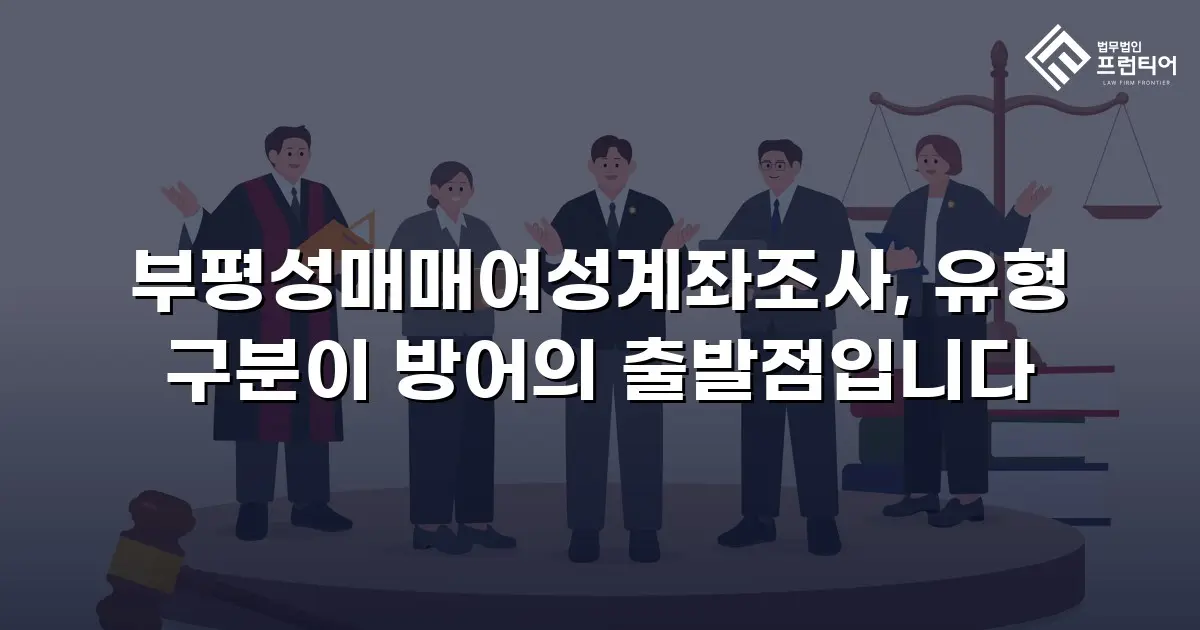 부평성매매여성계좌조사, 유형 구분이 방어의 출발점입니다