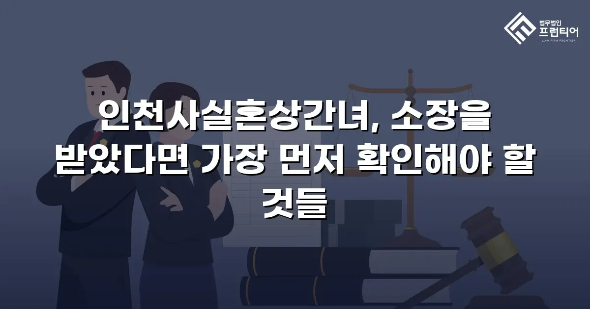 인천사실혼상간녀, 소장을 받았다면 가장 먼저 확인해야 할 것들