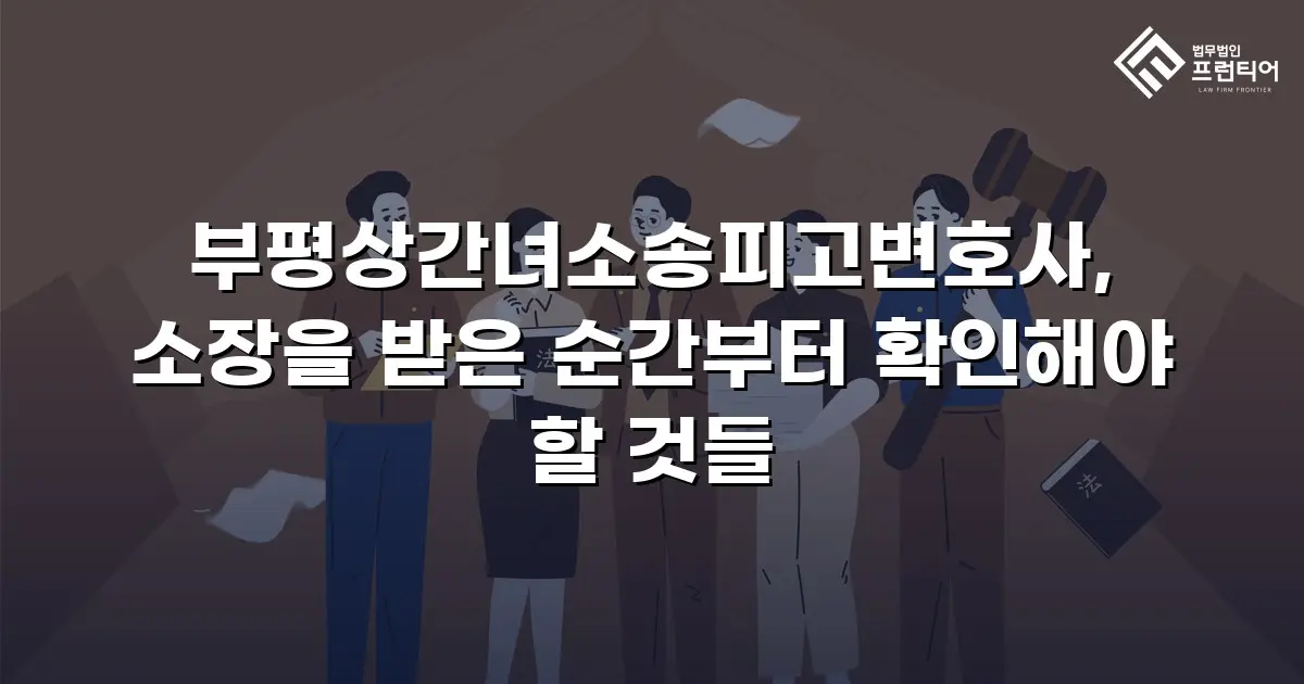 부평상간녀소송피고변호사, 소장을 받은 순간부터 확인해야 할 것들