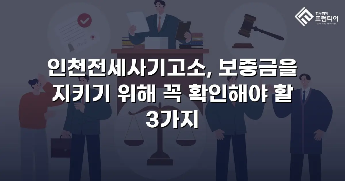 인천전세사기고소, 보증금을 지키기 위해 꼭 확인해야 할 3가지