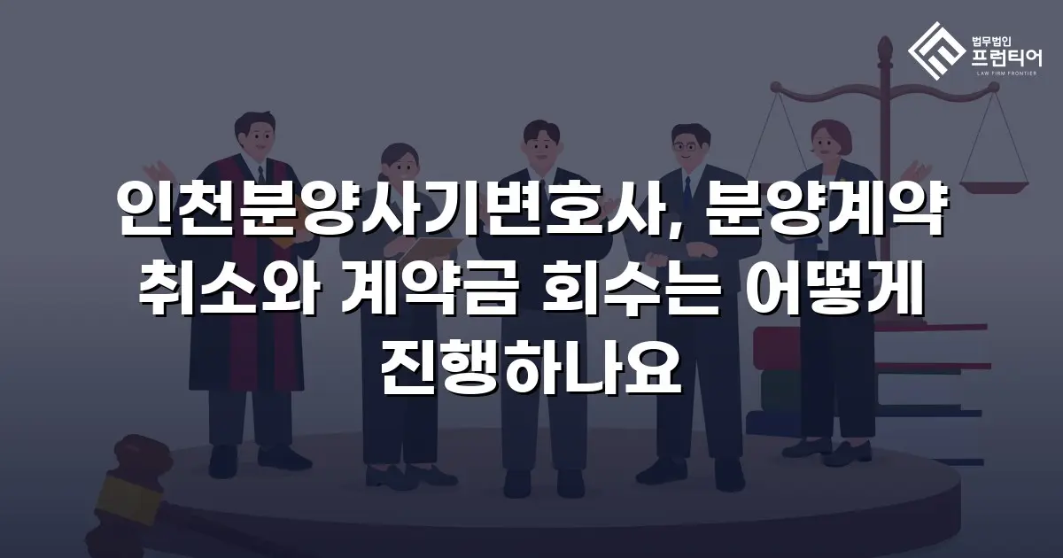 인천분양사기변호사, 분양계약 취소와 계약금 회수는 어떻게 진행하나요