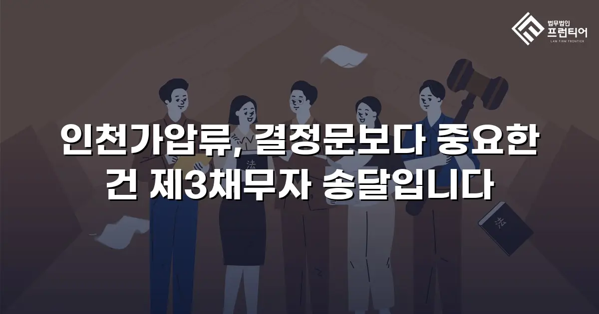 인천가압류, 결정문보다 중요한 건 제3채무자 송달입니다
