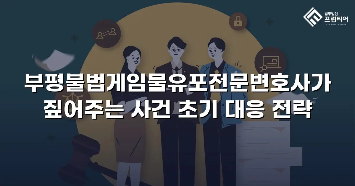 부평불법게임물유포전문변호사가 짚어주는 사건 초기 대응 전략