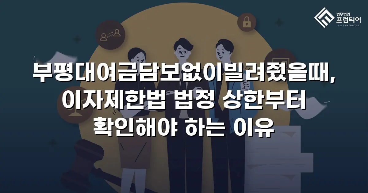 부평대여금담보없이빌려줬을때, 이자제한법 법정 상한부터 확인해야 하는 이유
