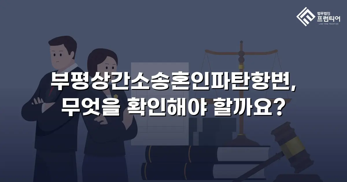 부평상간소송혼인파탄항변, 무엇을 확인해야 할까요?