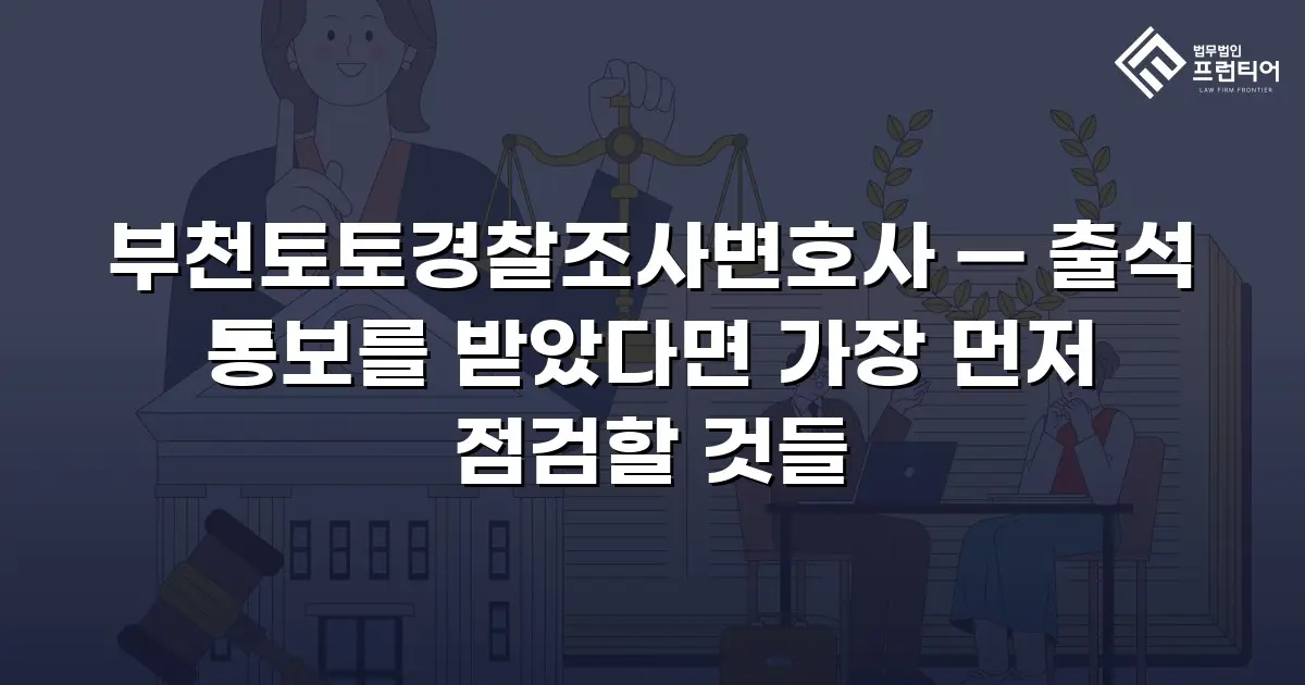 부천토토경찰조사변호사 — 출석 통보를 받았다면 가장 먼저 점검할 것들