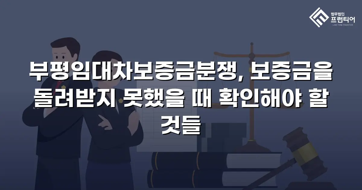 부평임대차보증금분쟁, 보증금을 돌려받지 못했을 때 확인해야 할 것들