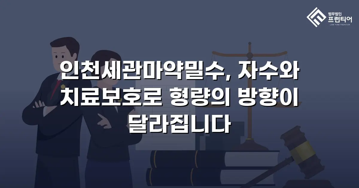 인천세관마약밀수, 자수와 치료보호로 형량의 방향이 달라집니다