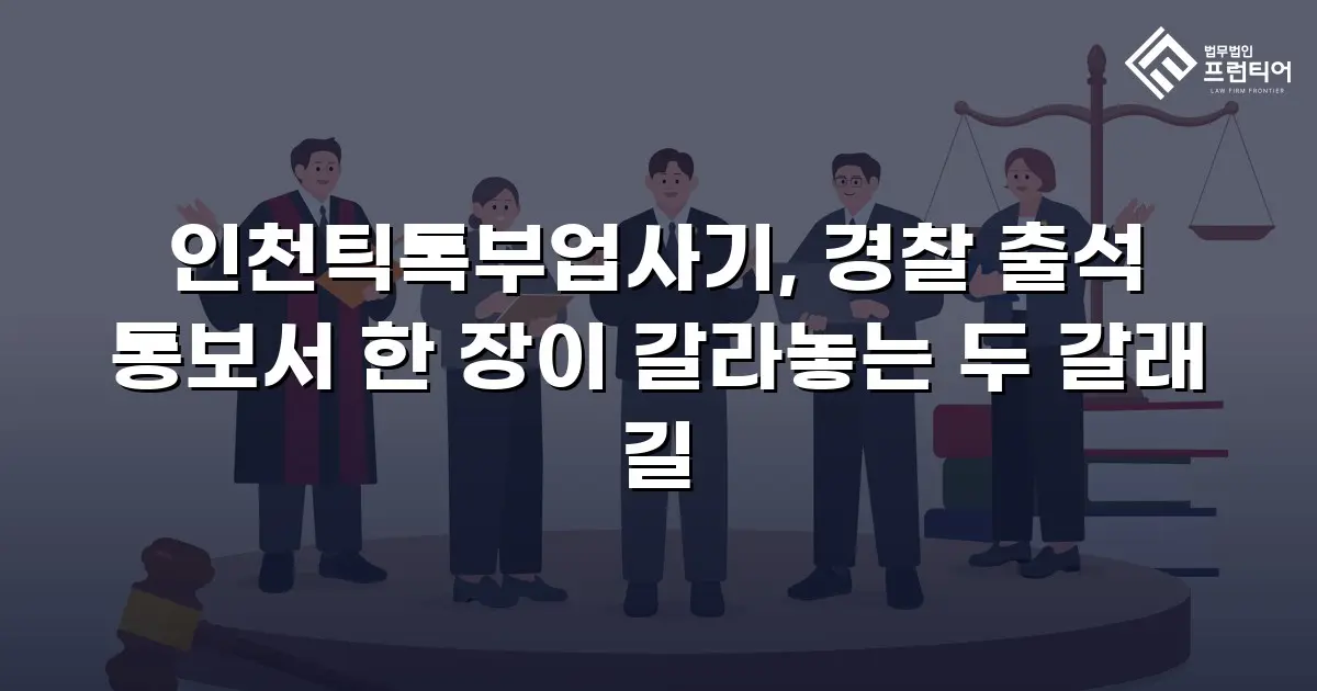인천틱톡부업사기, 경찰 출석 통보서 한 장이 갈라놓는 두 갈래 길