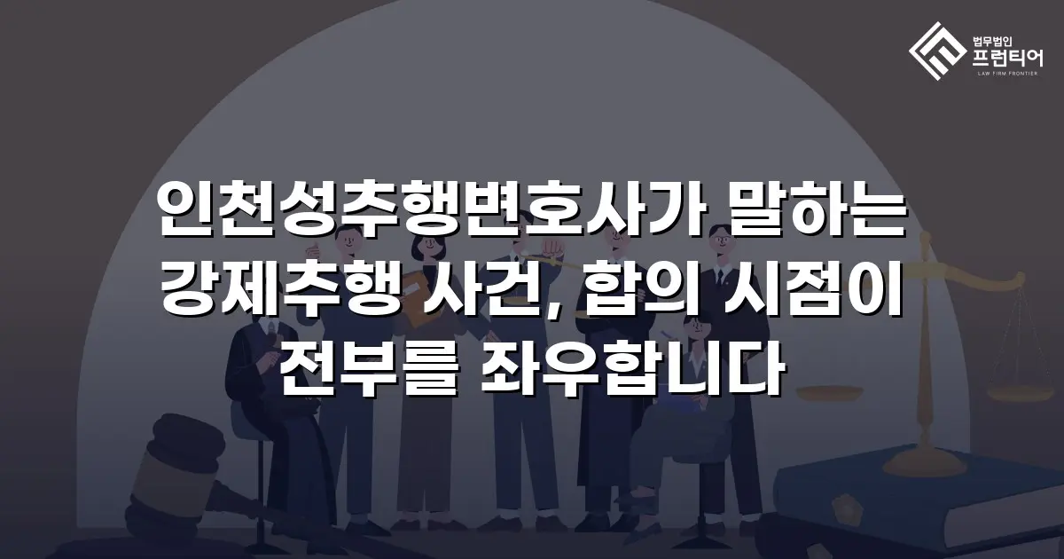 인천성추행변호사가 말하는 강제추행 사건, 합의 시점이 전부를 좌우합니다
