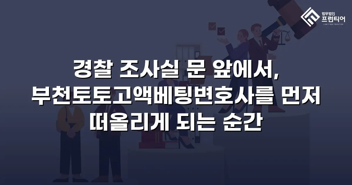 경찰 조사실 문 앞에서, 부천토토고액베팅변호사를 먼저 떠올리게 되는 순간
