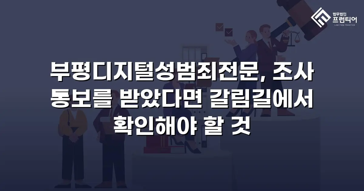 부평디지털성범죄전문, 조사 통보를 받았다면 갈림길에서 확인해야 할 것