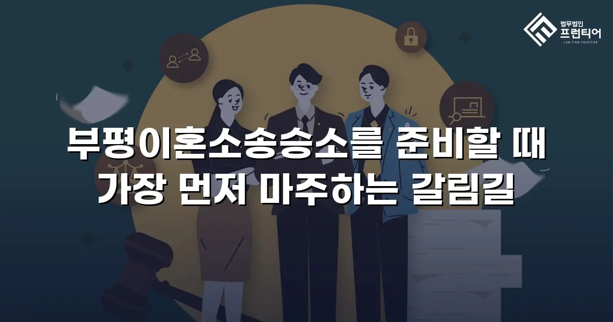 부평이혼소송승소를 준비할 때 가장 먼저 마주하는 갈림길