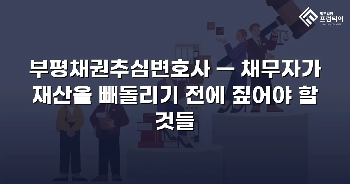 부평채권추심변호사 — 채무자가 재산을 빼돌리기 전에 짚어야 할 것들