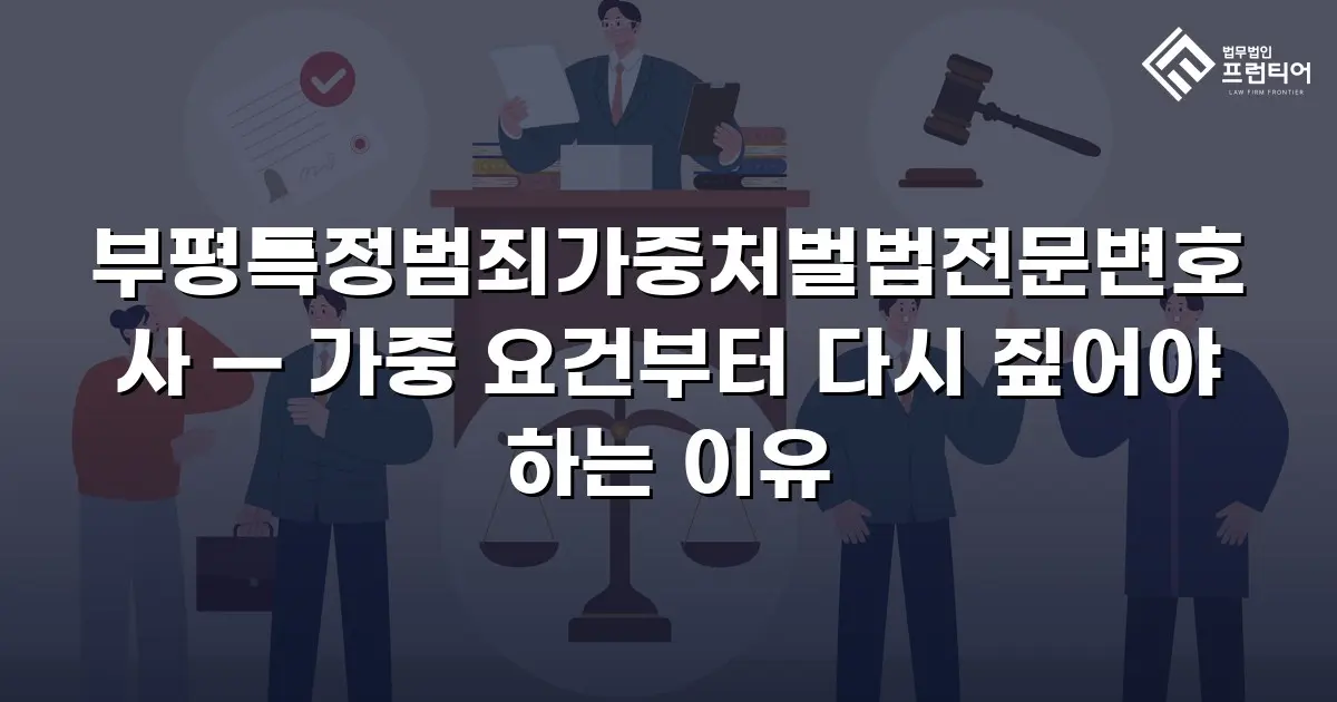 부평특정범죄가중처벌법전문변호사 — 가중 요건부터 다시 짚어야 하는 이유