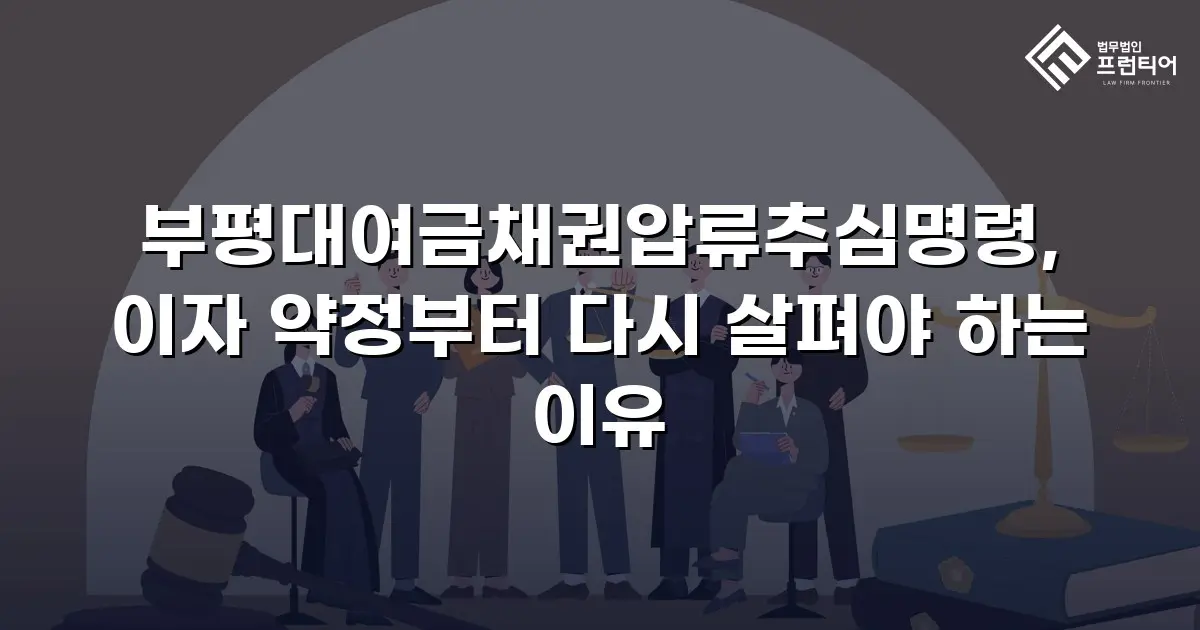 부평대여금채권압류추심명령, 이자 약정부터 다시 살펴야 하는 이유