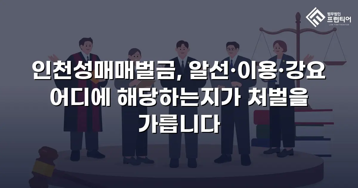 인천성매매벌금, 알선·이용·강요 어디에 해당하는지가 처벌을 가릅니다