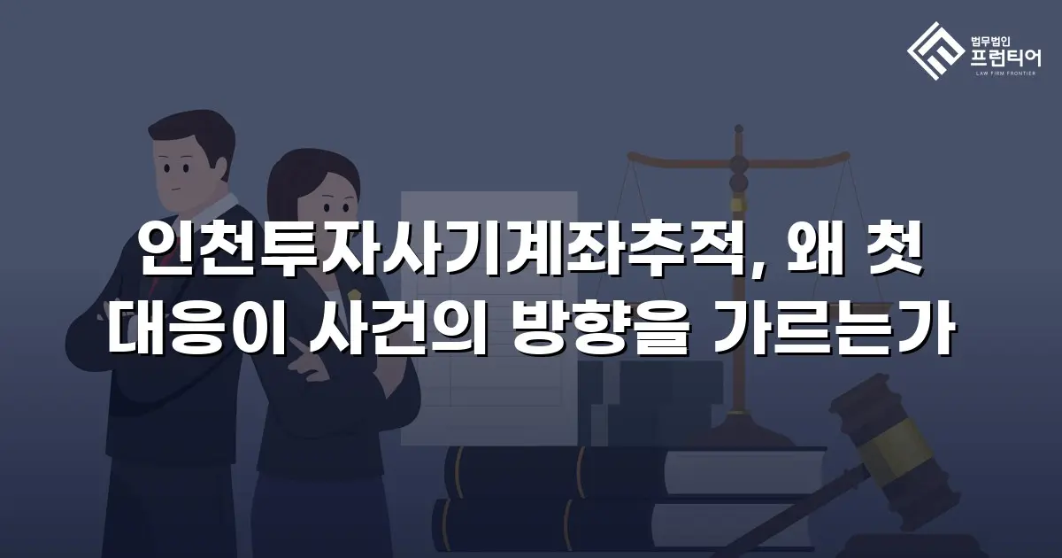 인천투자사기계좌추적, 왜 첫 대응이 사건의 방향을 가르는가