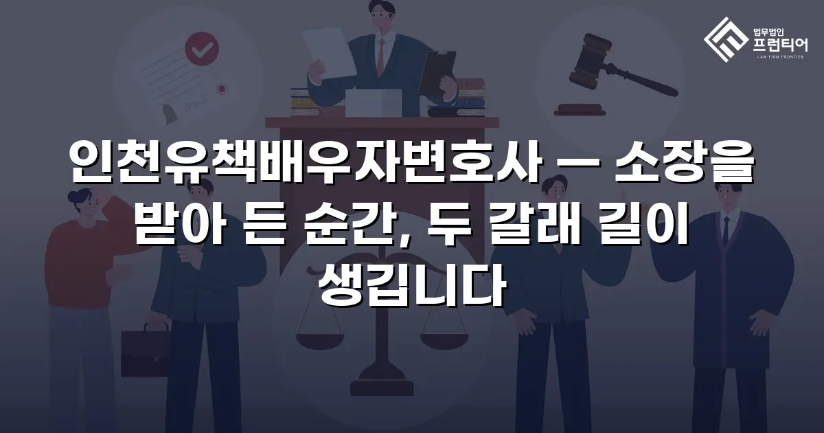 인천유책배우자변호사 — 소장을 받아 든 순간, 두 갈래 길이 생깁니다