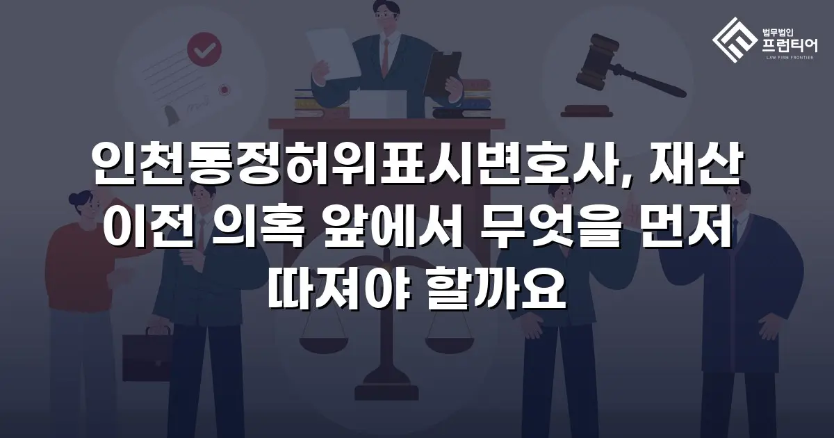 인천통정허위표시변호사, 재산 이전 의혹 앞에서 무엇을 먼저 따져야 할까요